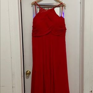 red rhinestone dress
